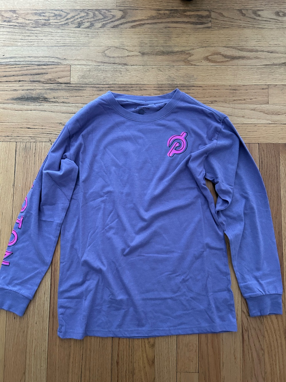 NWT Peloton Lavender Long Sleeve Tee with Pink Logo